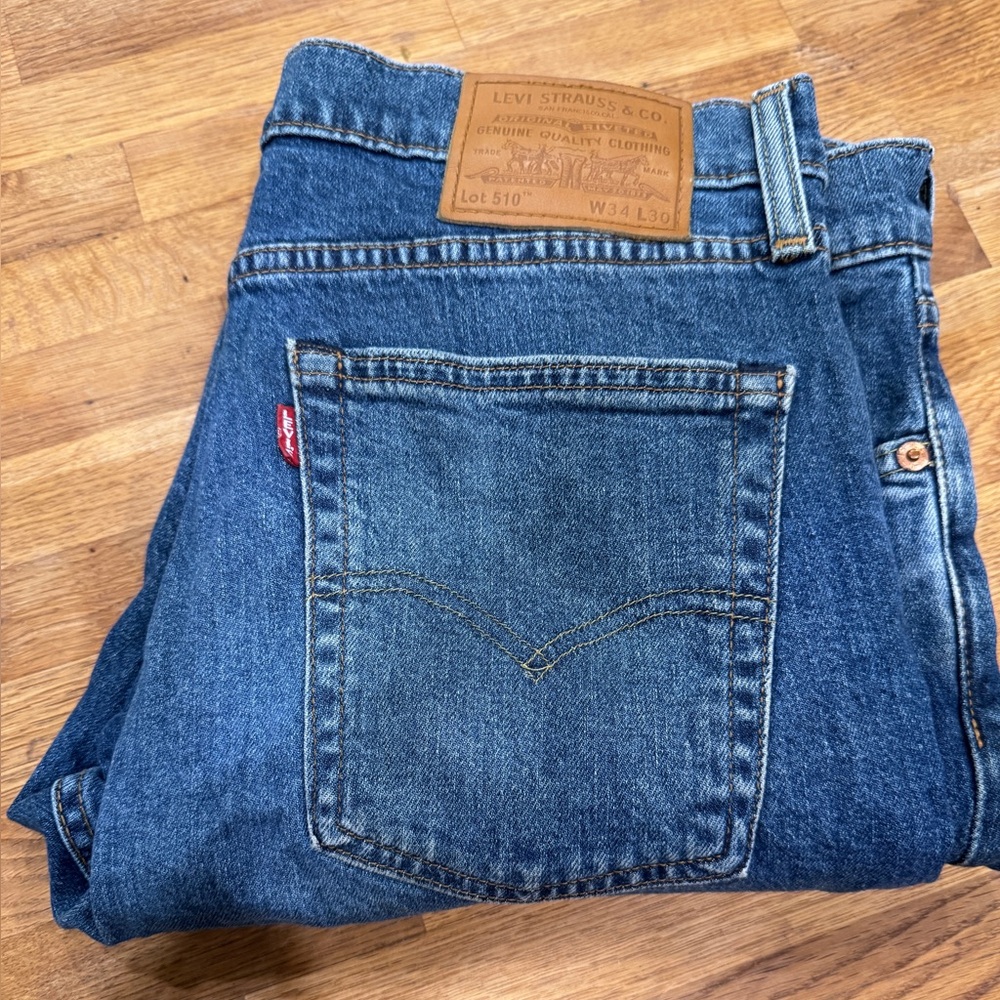 Levi's Classic Skinny Fit 510 light Blue Jeans 34x30 vintage Big E
